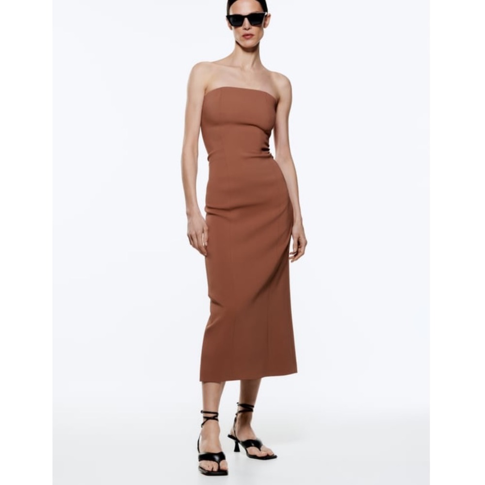 Zara Brown Midi Dress